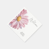 水の色モダンデイジーベビーシャワー スタンダードカクテルナプキン (角)