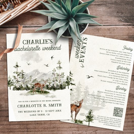 水の色モダンバチェロレッテウィークエンドキャンプ 招待状