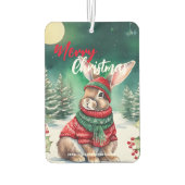 水の色モダンバニーラビットクリスマスツリー雪 カーエアーフレッシュナー (裏面)