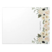 水の色モダンバラガーデンフローラ緑 ノートパッド (正面)