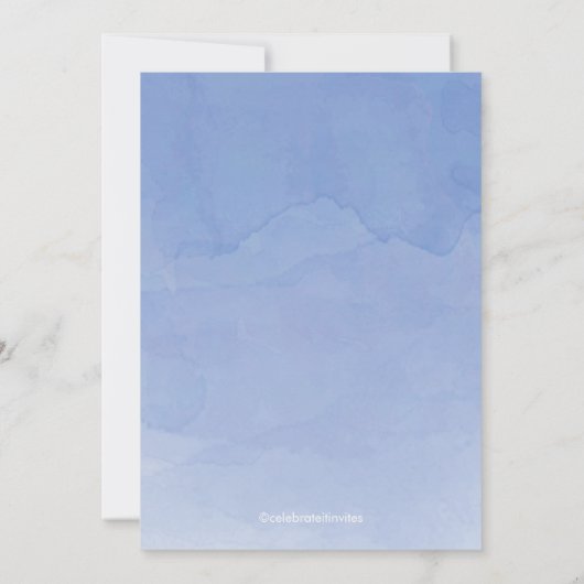 水の色モダンファーストホーリーコミュニオン招待状 招待状 (裏面)