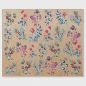 水の色モダンフェスティバル冬の果実クラフト ラッピングペーパー (フラット)