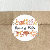 水の色モダンフローラカスタムウェディング ラウンドシール