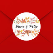 水の色モダンフローラカスタムウェディング ラウンドシール