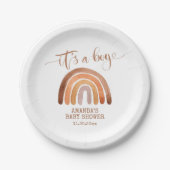 水の色モダンボホレインボー少年だ ペーパープレート (正面)