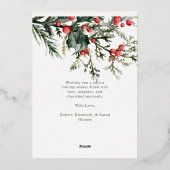 水の色モダンミスタルトークリスマス金ゴールド 箔シーズンカード (裏面)