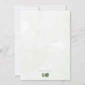 水の色モダンユーカリ緑の金ゴールドアクセント セーブザデート (裏面)