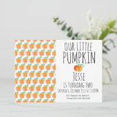 水の色モダンリトルハロウィーンカボチャ 招待状 (スタンド正面)