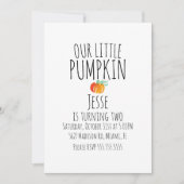 水の色モダンリトルハロウィーンカボチャ 招待状 (正面)