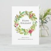 水の色モダンリースクリスマススタッフの写真 シーズンカード (スタンド正面)