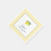 水の色モダンレモン赤ちゃんシャワー スタンダードカクテルナプキン (角)