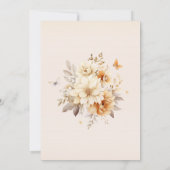 水の色モダンワイルドフラワーボホガール赤ちゃんシャワー 招待状 (裏面)