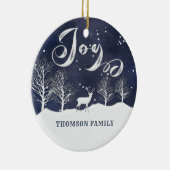 水の色モダン冬のシーン喜び休日 セラミックオーナメント (右)