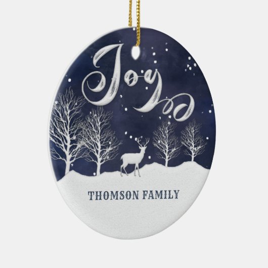 水の色モダン冬のシーン喜び休日 セラミックオーナメント (右)