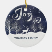 水の色モダン冬のシーン喜び休日 セラミックオーナメント (正面)