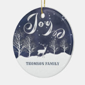 水の色モダン冬のシーン喜び休日 セラミックオーナメント (左)