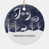 水の色モダン冬のシーン喜び休日 セラミックオーナメント (裏面)