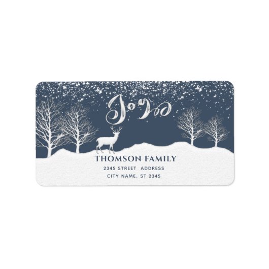 水の色モダン冬のシーン喜び休日 ラベル (正面)