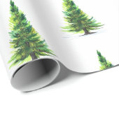 水の色モダン冬の松パープルツリークリスマス ラッピングペーパー (ロールコーナー)