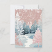 水の色モダン冬ワンダーランド赤ちゃんシャワー サンキューカード (裏面)