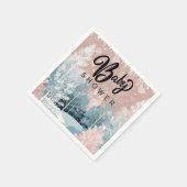 水の色モダン冬ワンダーランド赤ちゃんシャワー スタンダードカクテルナプキン (角)