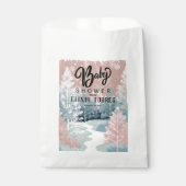 水の色モダン冬ワンダーランド赤ちゃんシャワー フェイバーバッグ (正面)