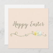 水の色モダン卵トリオイースターフラットカード シーズンカード (正面/裏面)