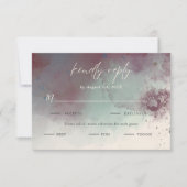 水の色モダン宝石トーンボホミールの選択 出欠カード (正面)