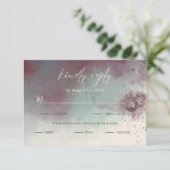 水の色モダン宝石トーンボホミールの選択 出欠カード (スタンド正面)