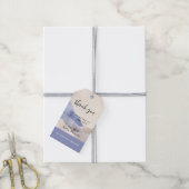 水の色モダン山の赤ちゃんシャワーありがとう ギフトタグ (より糸付き)