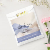 水の色モダン山の赤ちゃんシャワーありがとう フェイバーバッグ (封をした状態)