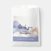 水の色モダン山の赤ちゃんシャワーありがとう フェイバーバッグ (正面)