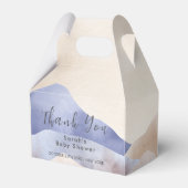 水の色モダン山の赤ちゃんシャワーありがとう フェイバーボックス (正面サイド)