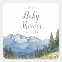 水の色モダン山野花ベビーシャワー