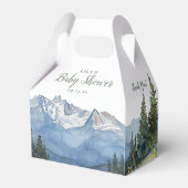 水の色モダン山野花ベビーシャワー フェイバーボックス (裏面サイド)