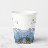 水の色モダン山野花ベビーシャワー 紙コップ (右)