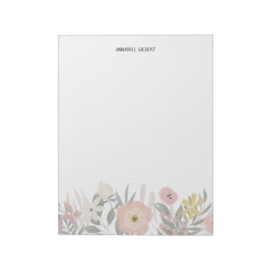 水の色モダン春ガーデンフローラ緑 ノートパッド (回転)