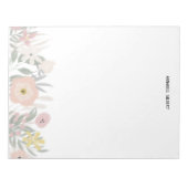 水の色モダン春ガーデンフローラ緑 ノートパッド (正面)