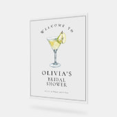 水の色モダン梨マルティーニブライダルシャワー標識 アクリルサイン (傾斜)