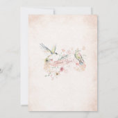 水の色モダン洗礼魔法のフローラ妖精Pr 招待状 (裏面)