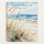 水の色モダン海辺ビーチ沿岸パーソナル プランナー手帳 (正面)