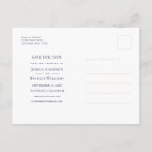 水の色モダン深い青い瑪瑙の日付を保存 インビテーションポストカード (裏面)