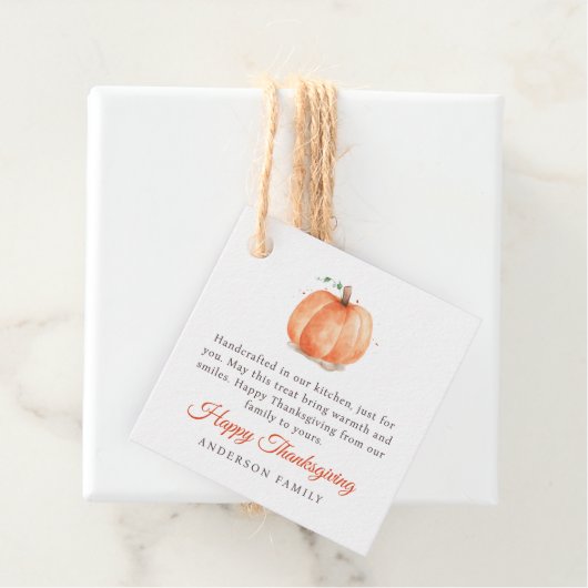 水の色モダン秋のカボチャ感謝祭 フェイバータグ (インサイチュ)