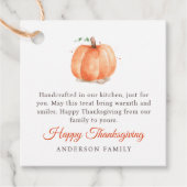 水の色モダン秋のカボチャ感謝祭 フェイバータグ (正面)