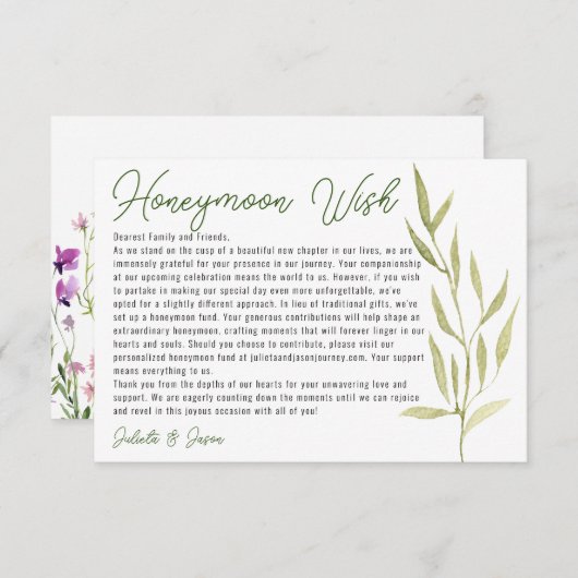 水の色モダン緑のユーカリの願い井戸 エンクロージャーカード (正面/裏面)