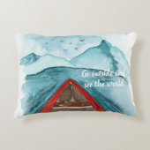 水の色モダン自然シーザワールド引用文 アクセントクッション (正面)