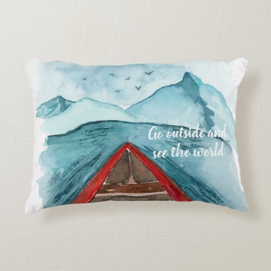 水の色モダン自然シーザワールド引用文 アクセントクッション (正面)