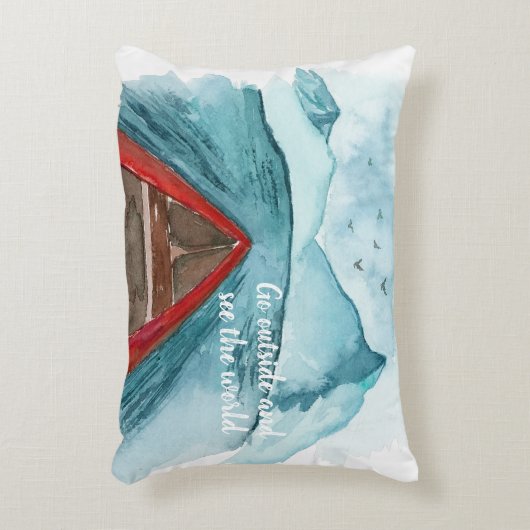 水の色モダン自然シーザワールド引用文 アクセントクッション (正面(垂直))
