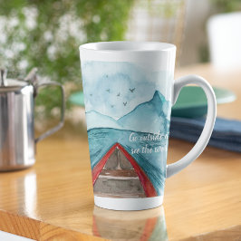 水の色モダン自然シーザワールド引用文 カフェラテマグ