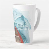 水の色モダン自然シーザワールド引用文 カフェラテマグ (右アングル)